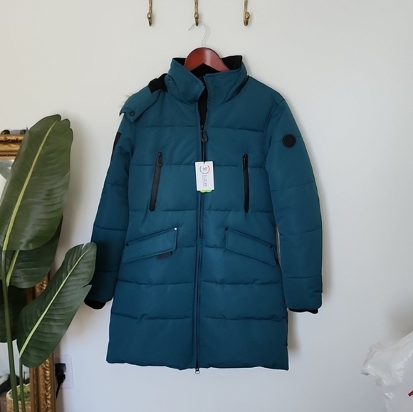 Noize Addie-G Women’s Vegan Down Parka – Cruelty-Free Winter Coat, Atlantic Teal - Picture 4 of 9